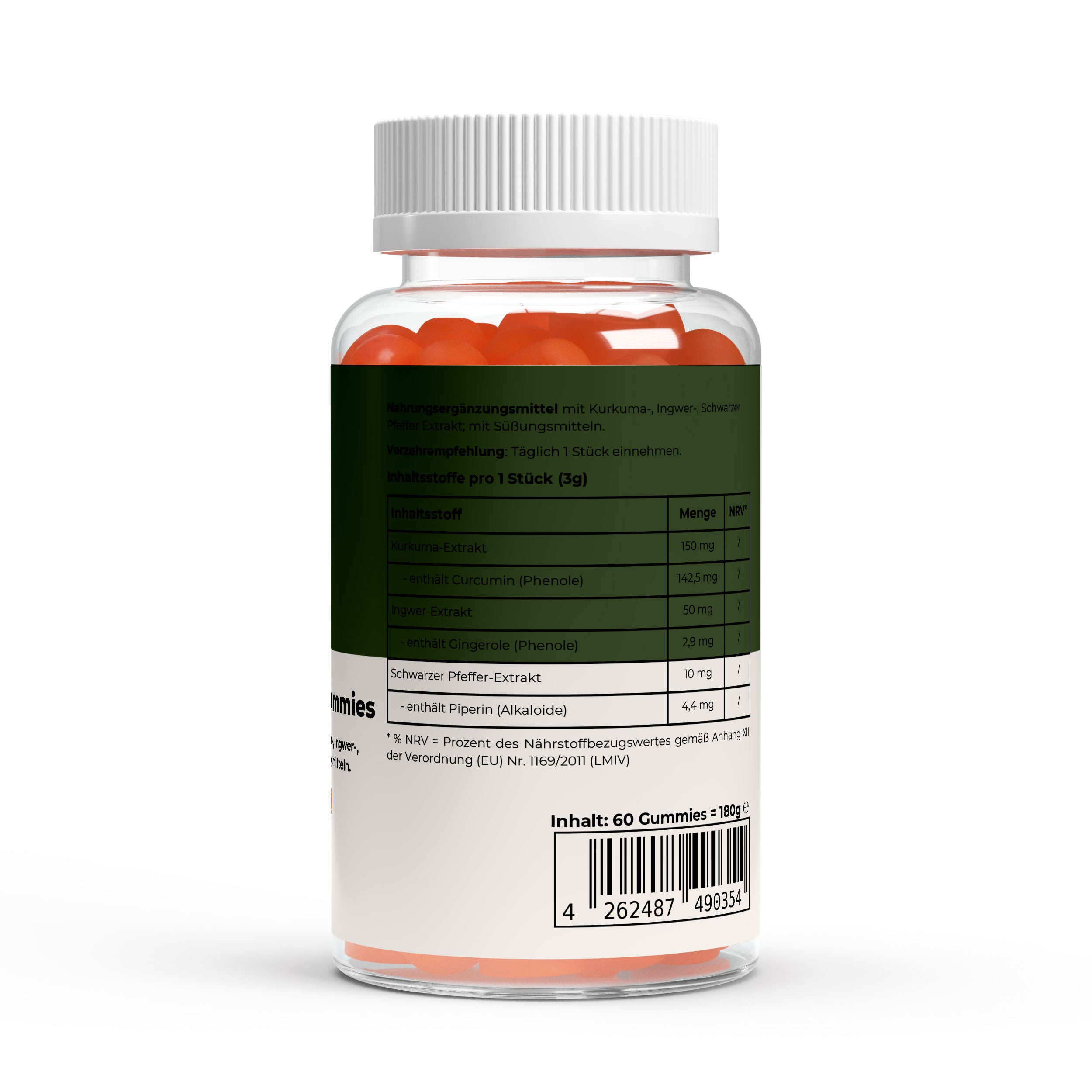 Kurkuma + Ingwer + Schwarzer Pfeffer Gummies - 60 Stk.